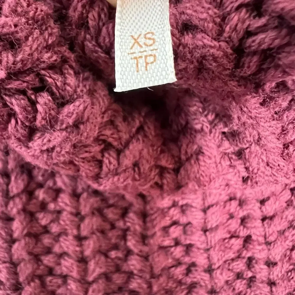 New Free People Turtle Neck Pullover Knit Sweater Long Sleeve Women's Size XS